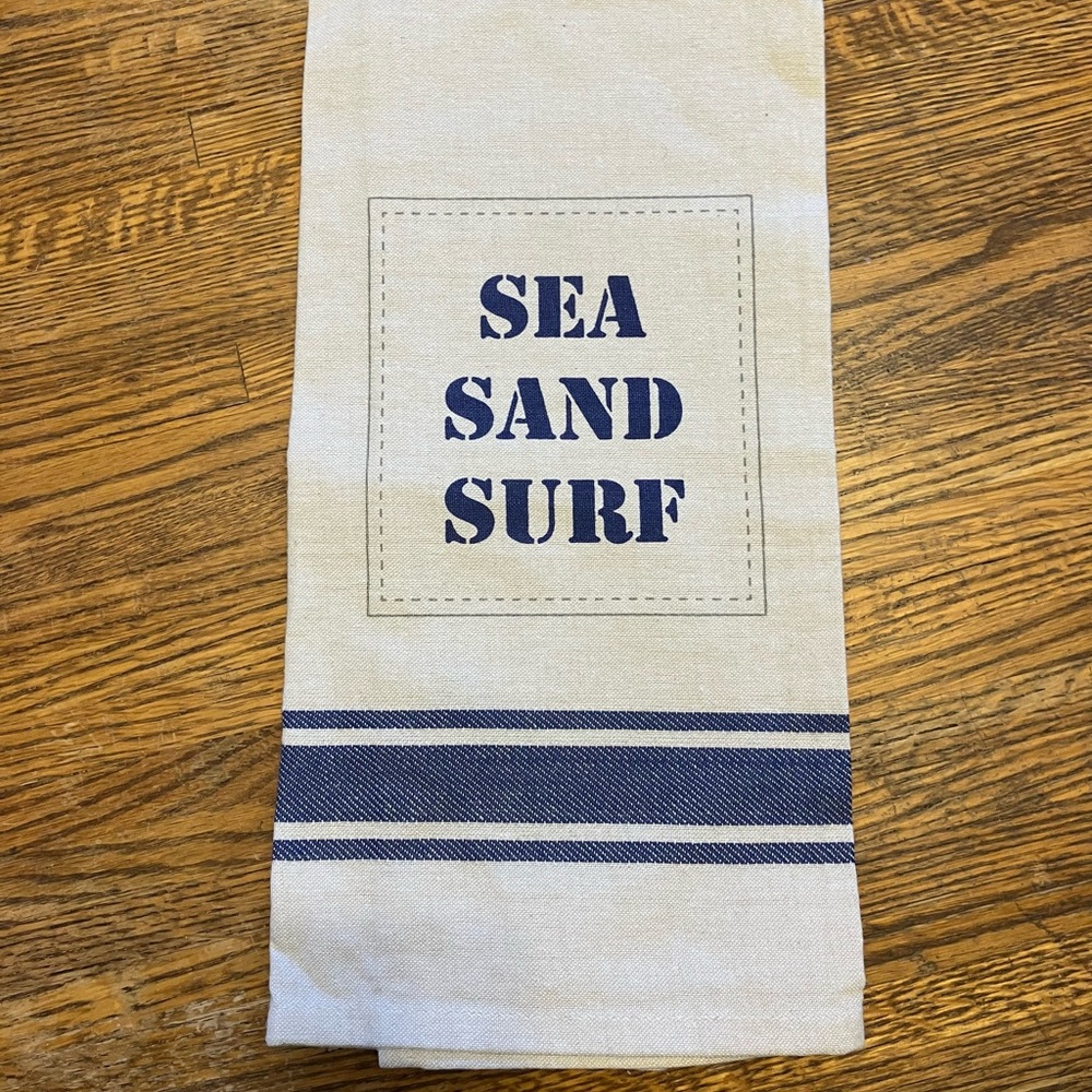Navy & Sand nwot dish towel